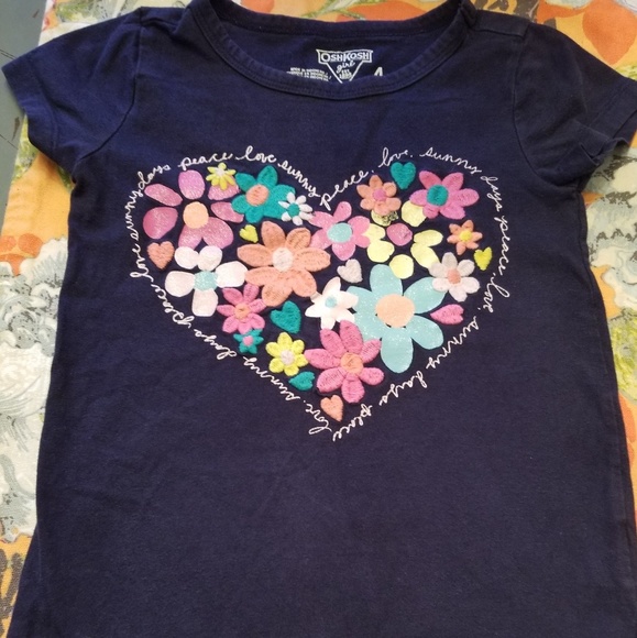 Girls,  flower osh kosh shirt - Picture 1 of 3